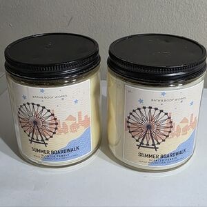 BATH AND BODY WORKS SUMMER BOARDWALK SINGLE WICK CANDLE X2